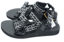 ARIZONA LOVE - BLACK AND SILVER "TREKKY CHAIN" SANDALS