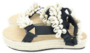 ARIZONA LOVE - BLACK "TREKKY RAFFIA" AND SHELL SANDALS
