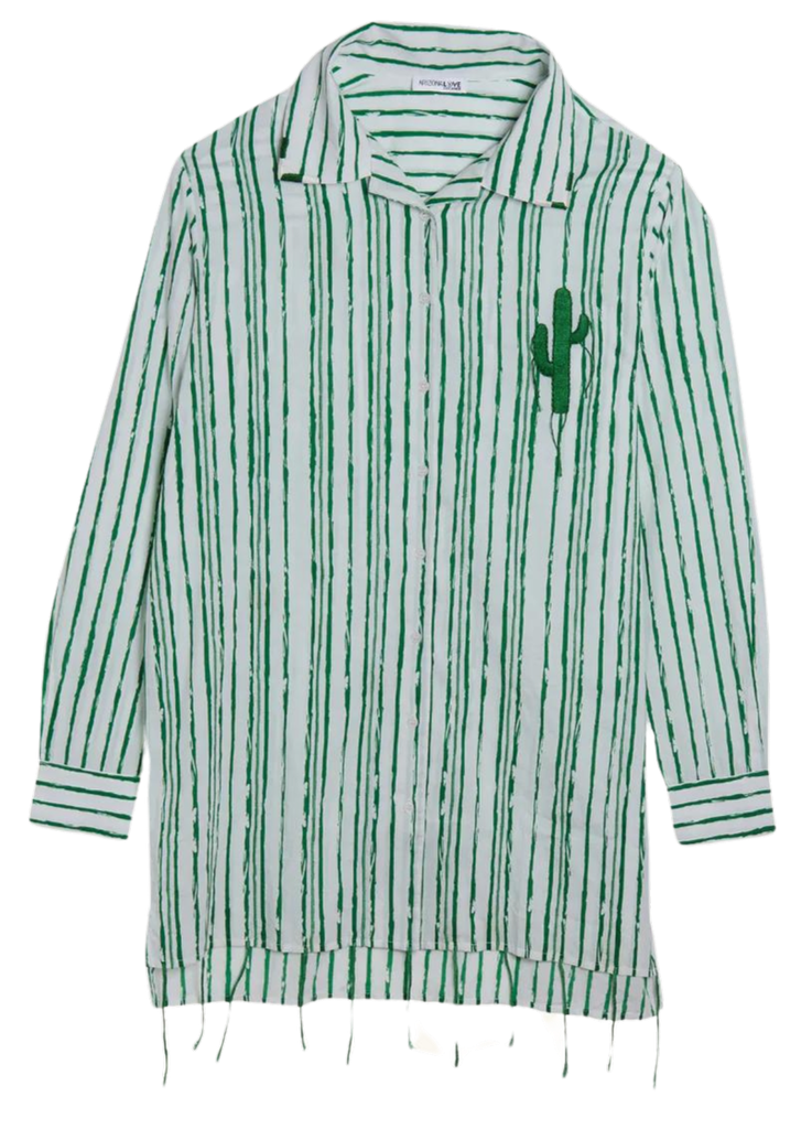 ARIZONA LOVE - ROBE-CHEMISE "CACTUS" VERTE