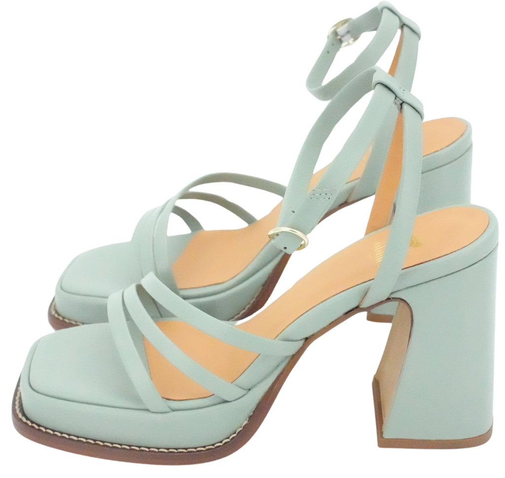 BOBBIES - "BELLA GREEN GREY" HIGH-HEEL SANDALS