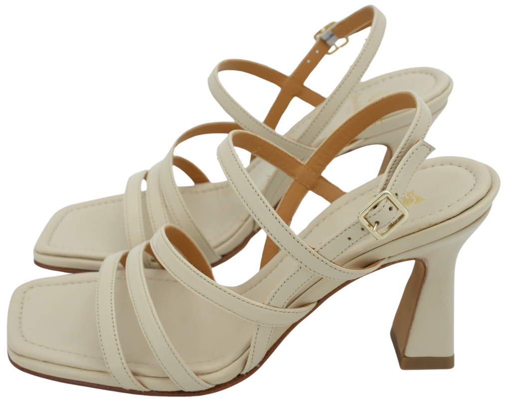BOBBIES - "SELENA BEIGE" HIGH-HEEL SANDALS