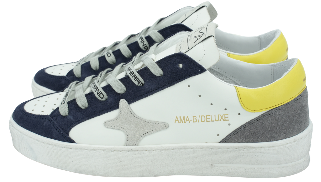 AMA BRAND - BLUE/YELLOW "SLAM" SNEAKERS