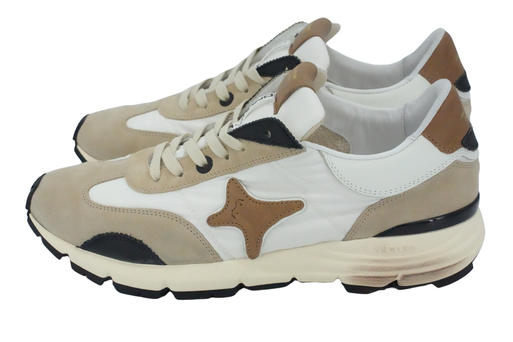 AMA BRAND - "URBAN" BEIGE/COGNAC SNEAKERS