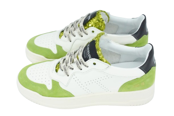 KIRRUNA - "FIRE 05" WHITE AND GREEN SNEAKERS