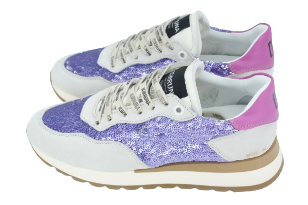 KIRRUNA - BASKETS "WIND 04" ROSES ET MAUVES