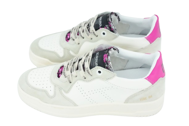 KIRRUNA - BASKETS "FIRE 04" BLANCHES ET ROSES