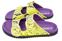 KIRRUNA - SANDALES DOUBLES BRIDES "CORDOBA 12" JAUNES ET MAUVES