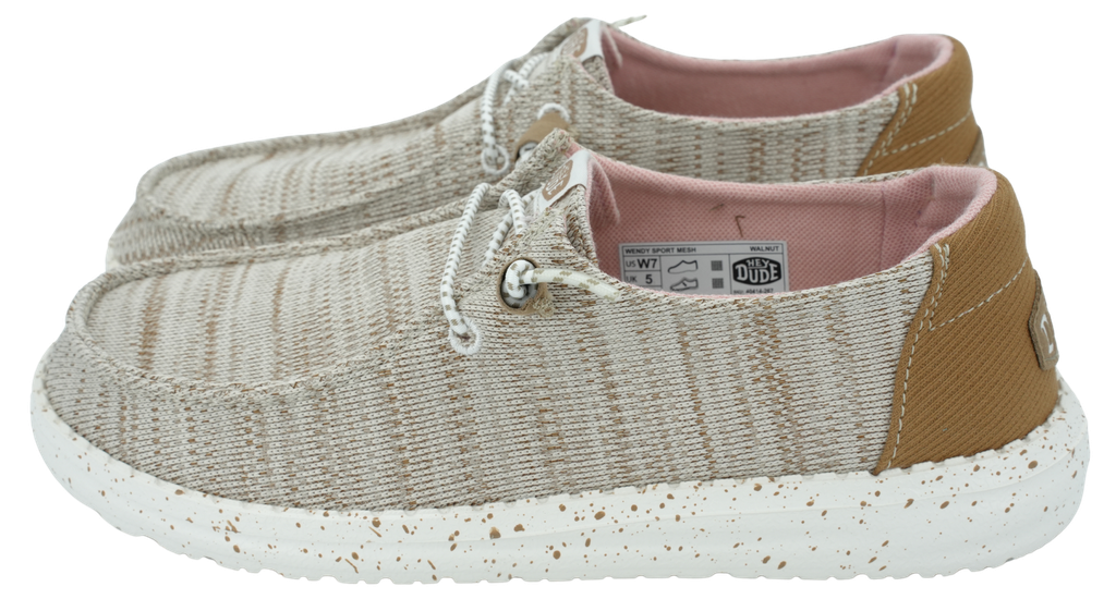 HEY DUDE - BEIGE AND PINK "WENDY SPORT" MOCCASINS