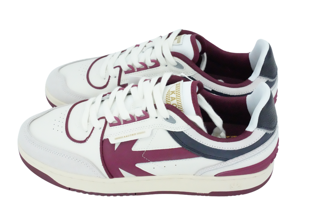 KAOTIKO - WEISSE UND BORDEAUX-SNEAKERS „BOSTON“