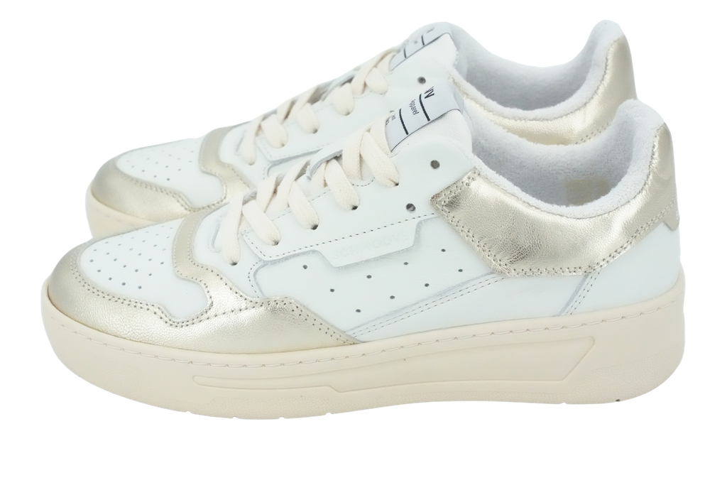 SCHMOOVE - BASKETS "SMATCH" BLANCHES ET DORÉES