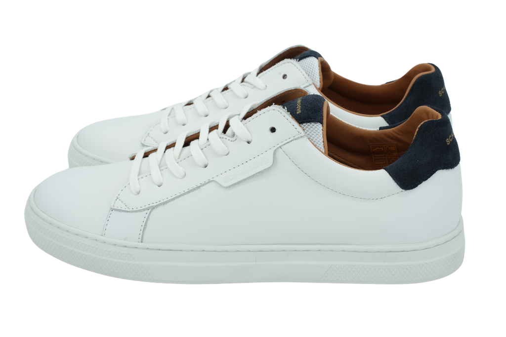 SCHMOOVE - WITTE EN MARINEBLAUW "SPARK" SNEAKERS