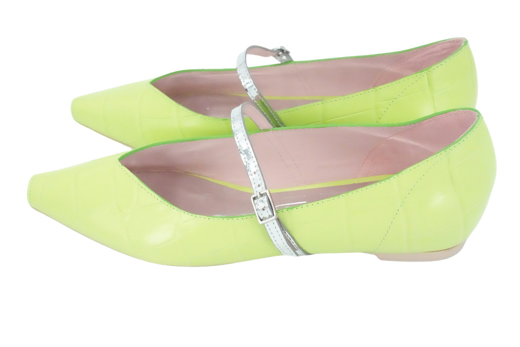 RAS - BALLERINES "FLAMINGO" VERTES POMMES