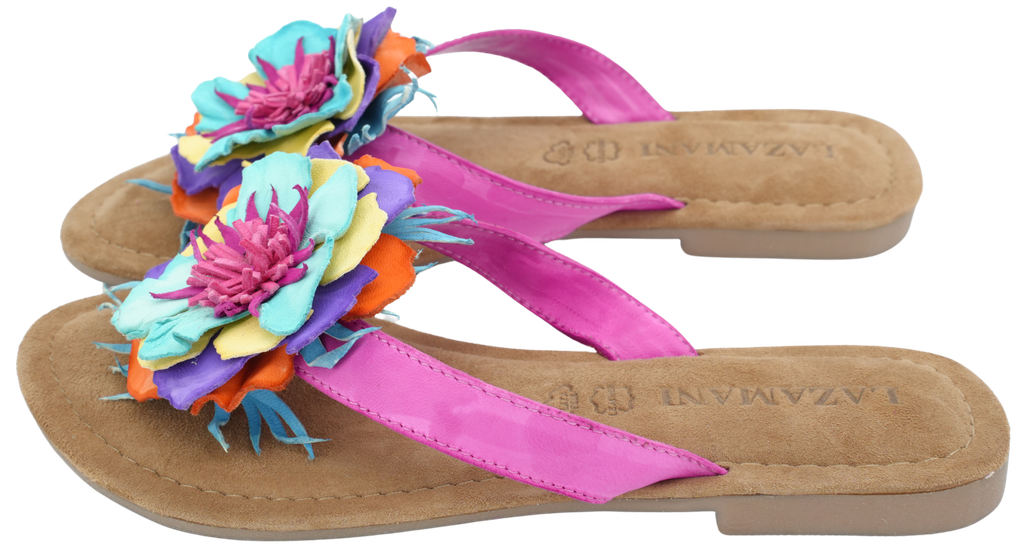 LAZAMANI - SLIPPERS MULTI FLOWERS (36)