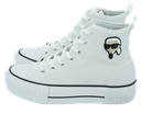 KARL LAGERFELD - WHITE "PATCH HI" MID SNEAKERS