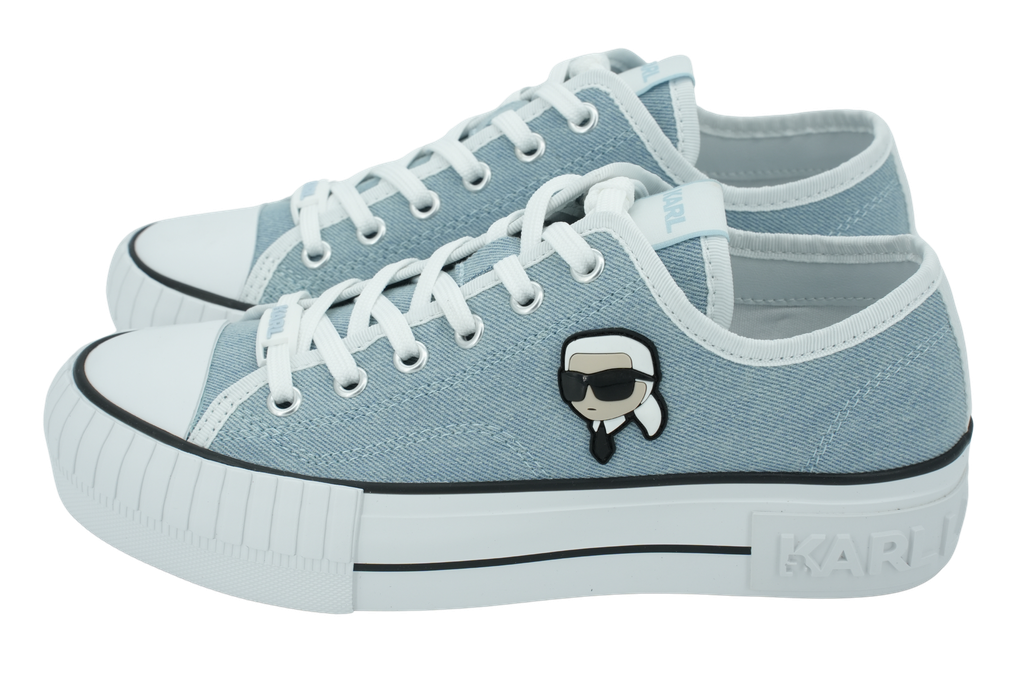KARL LAGERFELD - “PATCH LO” LIGHT DENIM SNEAKERS