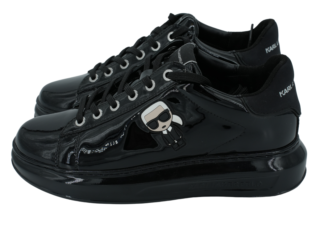 KARL LAGERFELD - BASKETS "KAPRI" NOIRES VERNIES