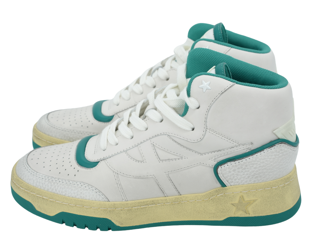 ASH - WEISSE UND GRÜNE MID-SNEAKERS „BONO“. (36)