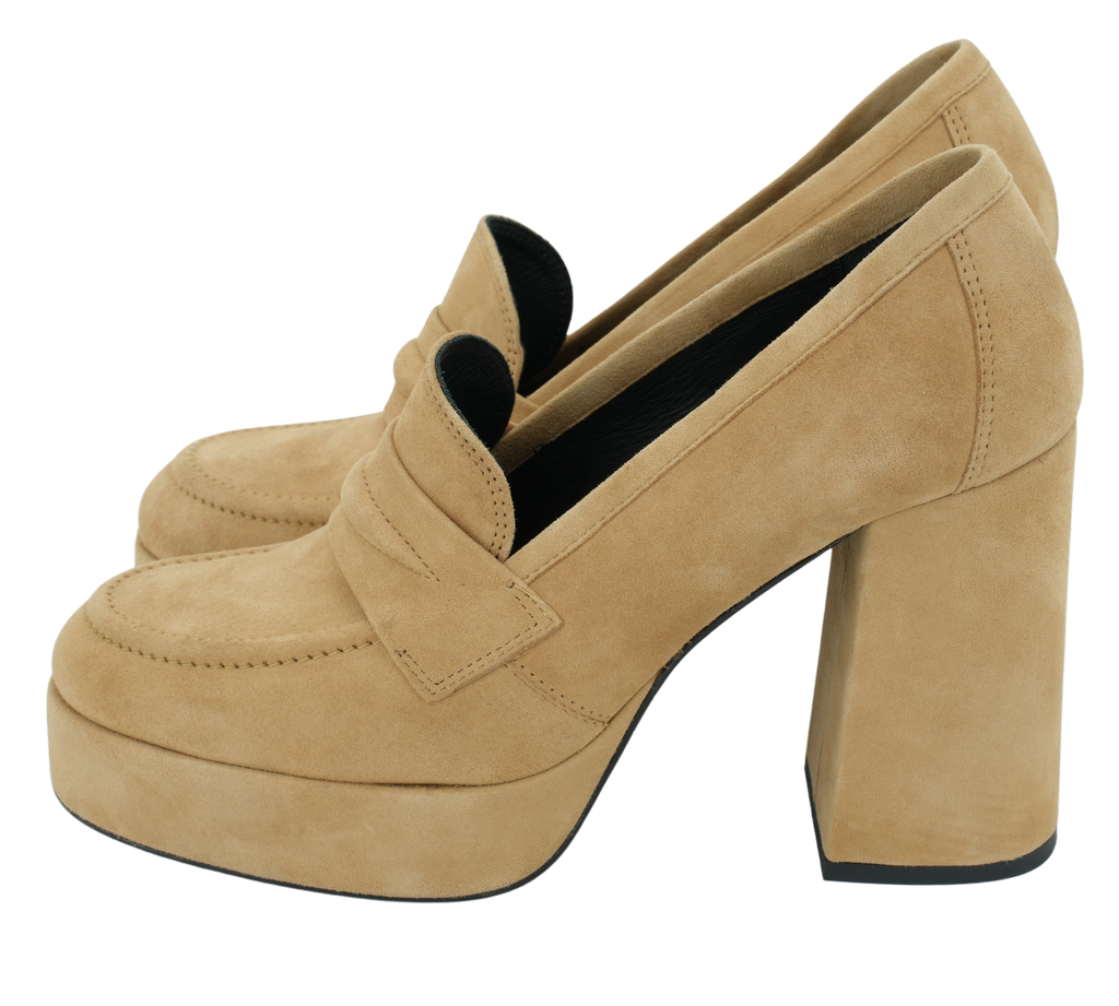 BRUNO PREMI - BEIGE MOCCASIN PLATFORMS