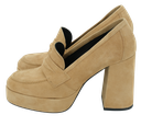 BRUNO PREMI - BEIGE MOKASIN-PLATTFORMS
