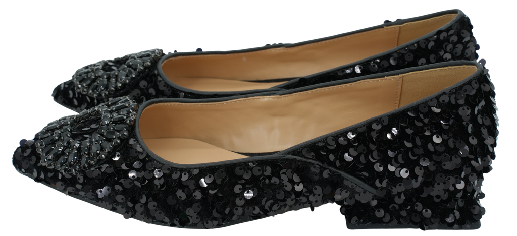 ALMA EN PENA - SCHWARZE BALLERINAS MIT PAILLETTEN