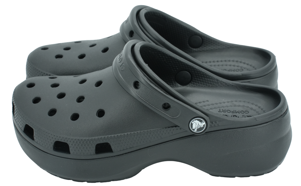 CROCS - KLASSISCHE PLATTFORM-CLOGS IN SCHWARZ