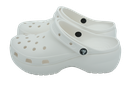 CROCS - CLASSIC PLATFORM WHITE CLOGS