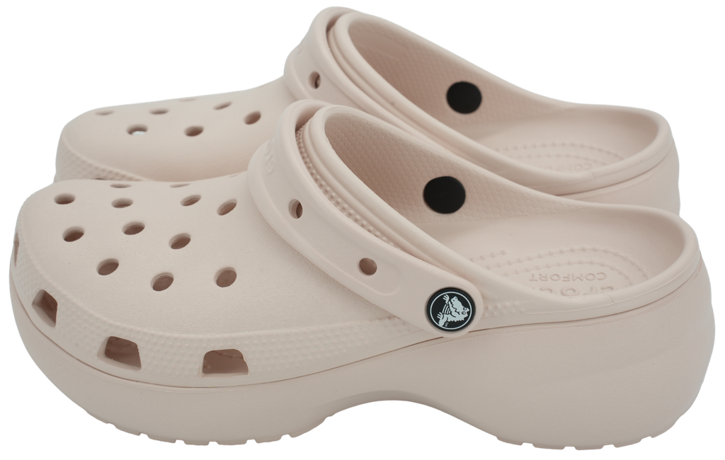 CROCS - CLASSIC PLATFORM PASTEL PINK CLOGS (37-38)