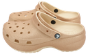 CROCS - CLASSIC PLATFORM GLITTER BEIGE CLOGS