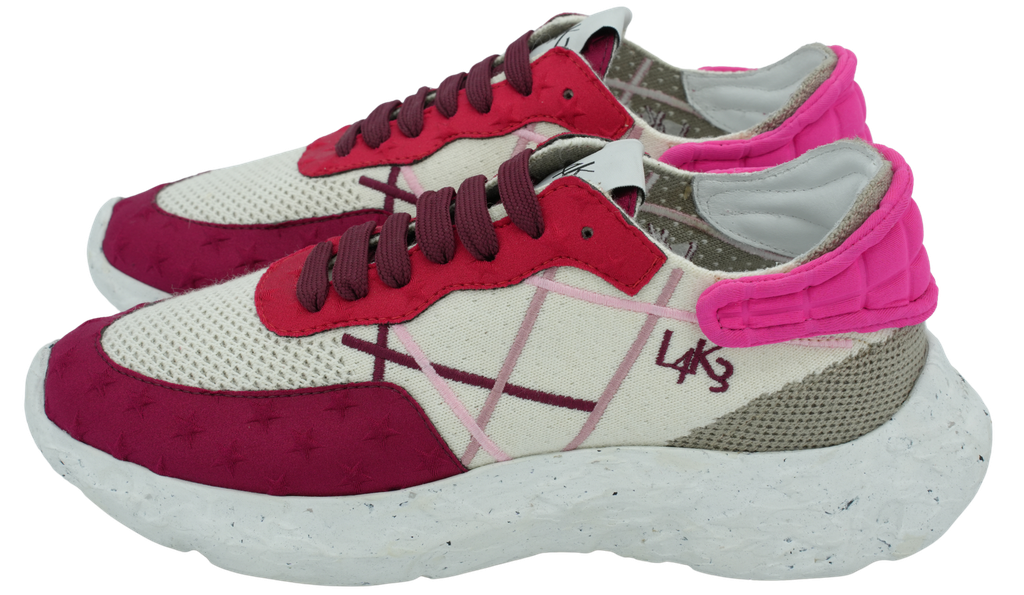 L4KE - BASKETS BEIGE ET ROSE