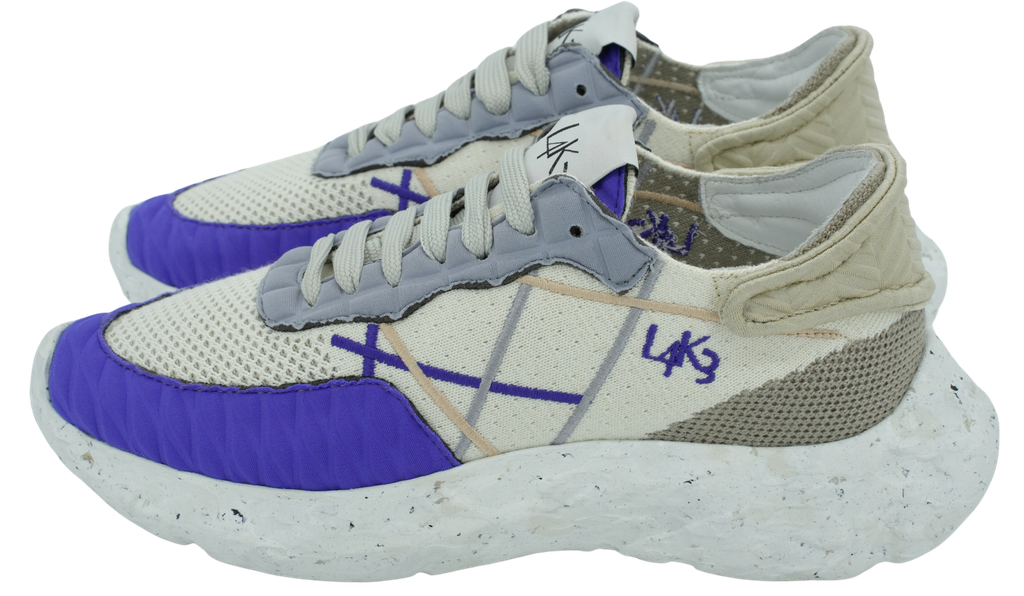 L4KE - BEIGE EN PAARSE SNEAKERS