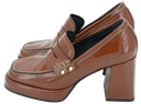 JANET&JANET - COGNAC HEELED MOCCASINS