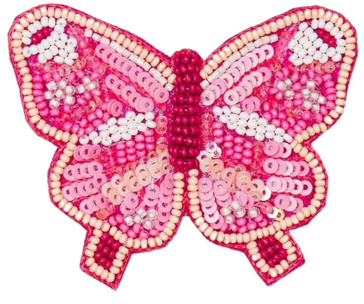 BECKSÖNDERGAARD - PINK BUTTERFLY BEADED CLIP