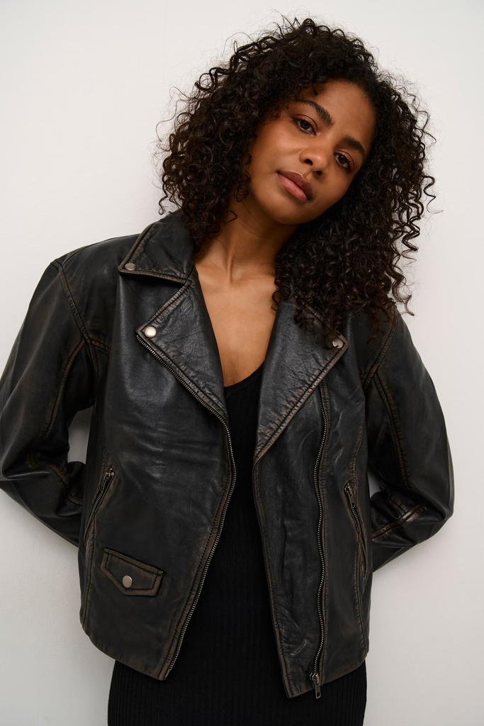 KAFFE - "KAJANE" LEATHER JACKET