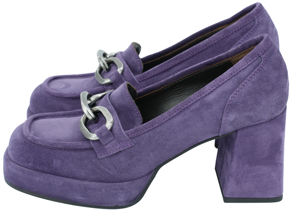LAURA BELLARIVA - MOCASSINS A TALONS MAUVES