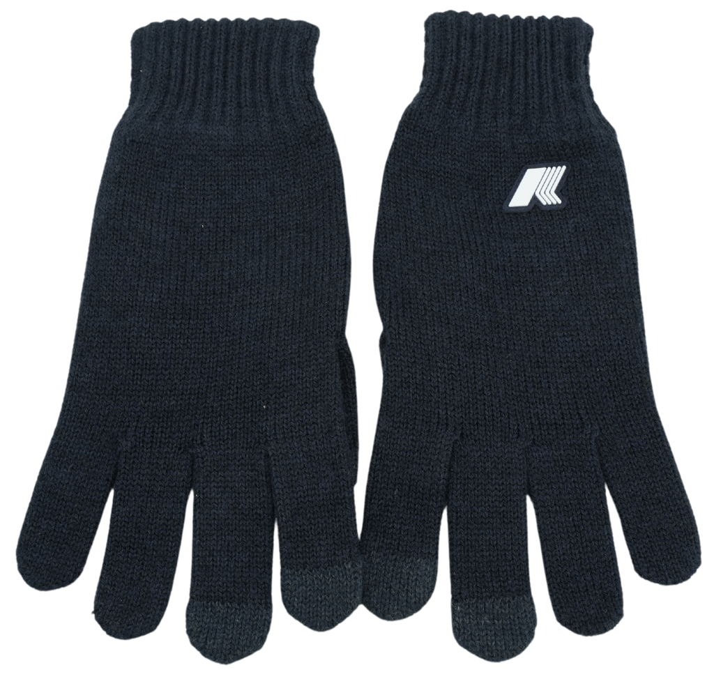 K-WAY - GANTS "ALFRED CARDIGAN STITCH WOOL" BLEUS