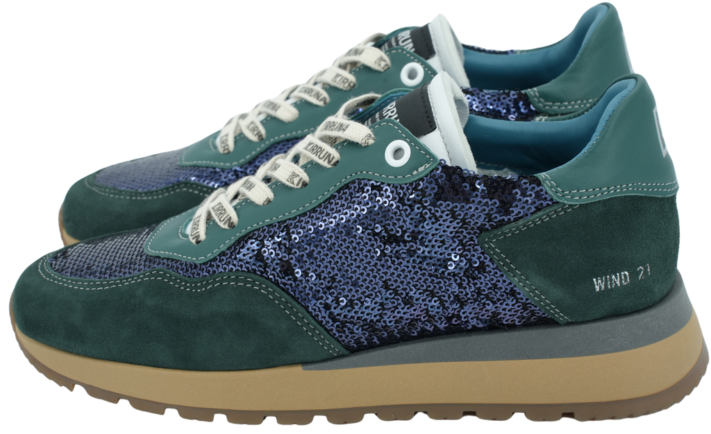 KIRRUNA - NAVY BLUE AND GREEN “WIND 21” SNEAKERS (36)