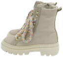 MÉLINÉ - BOTTE BEIGE À LACETS COLORÉS