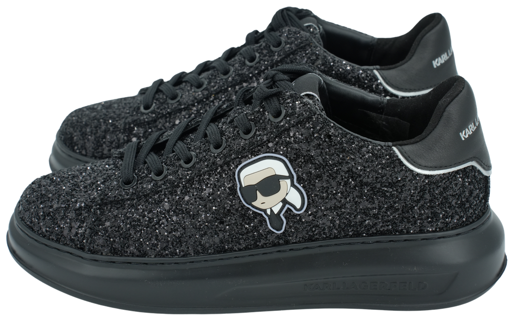 KARL LAGERFELD - BLACK GLITTER "KAPRI" SNEAKERS (36)