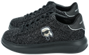 KARL LAGERFELD - BLACK GLITTER "KAPRI" SNEAKERS