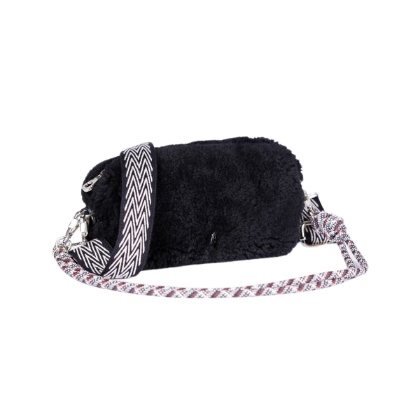 CRAIE STUDIO - LEDERTASCHE „NUAGE“ – SCHWARZE WOLLE