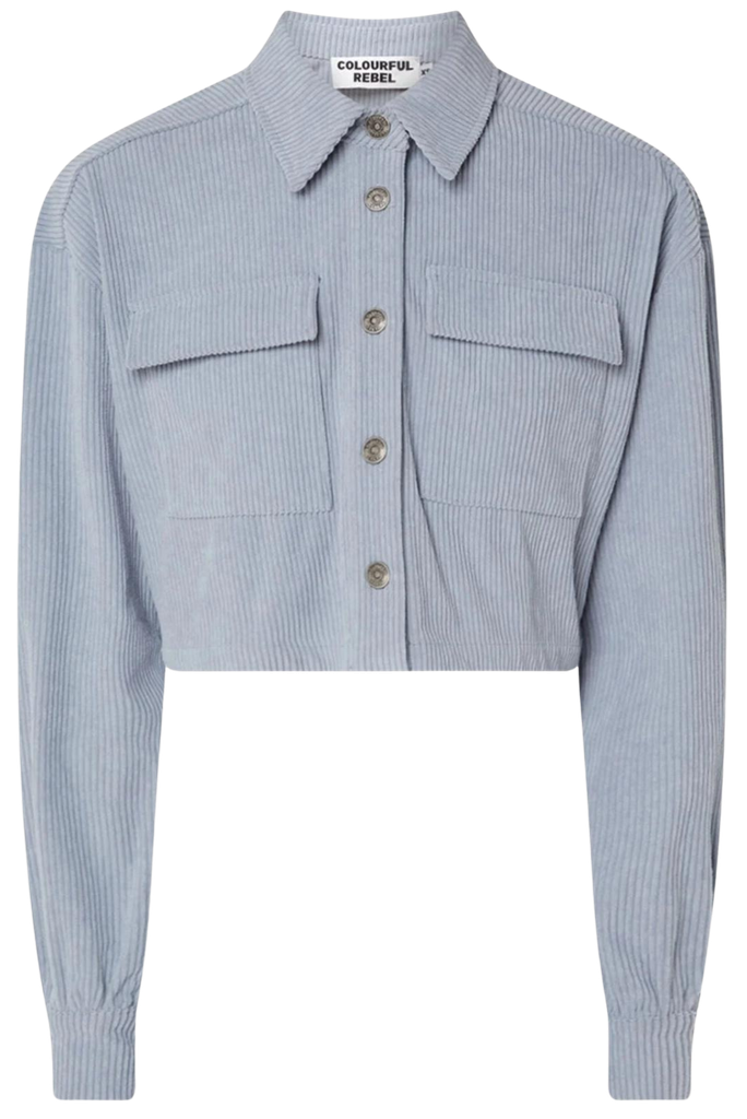 COLOURFULREBEL - SOFT BLUE CORDUROY SHORT BLOUSE
