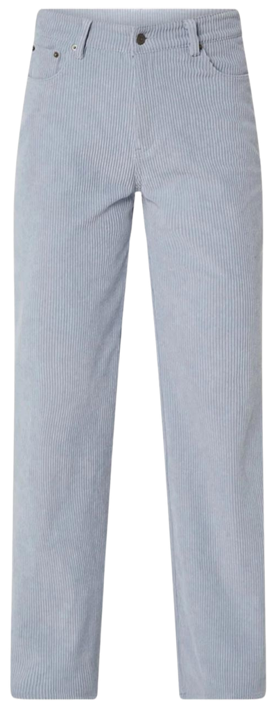 COLOURFUL REBEL - PANTALON LARGE EN VELOURS CÔTELÉ "GAIAS" BLEU DOUX