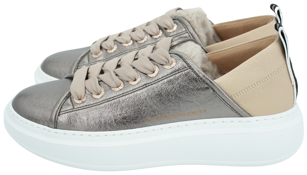 ALEXANDER SMITH - DARK SILVER "WEMBLEY" SNEAKERS
