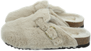 SCHOLL - BEIGEFARBENE CLOGS MIT FELLFÜLLUNG