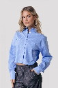 COLOURFUL REBEL - CHEMISE CARRÉE À RAYURES "ALIYA" - BLEUE