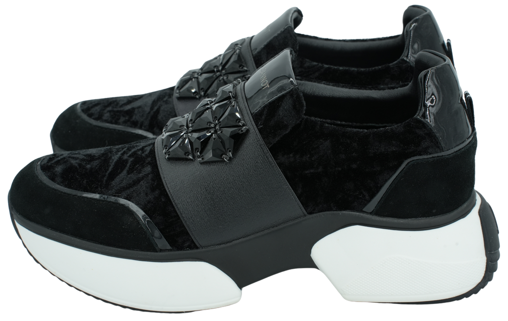 JEANNOT - ZWARTE SNEAKERS MET KRALEN