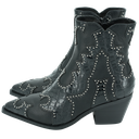 NOA HARMON - BOOTS WESTERN NOIRES EFFET SERPENT CLOUTÉS "MIRANDA"