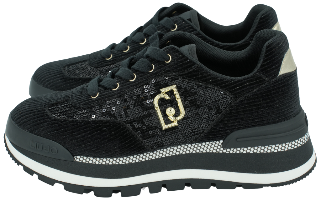 LUI JO - BASKETS "AMAZING 23" VELVET NOIRES
