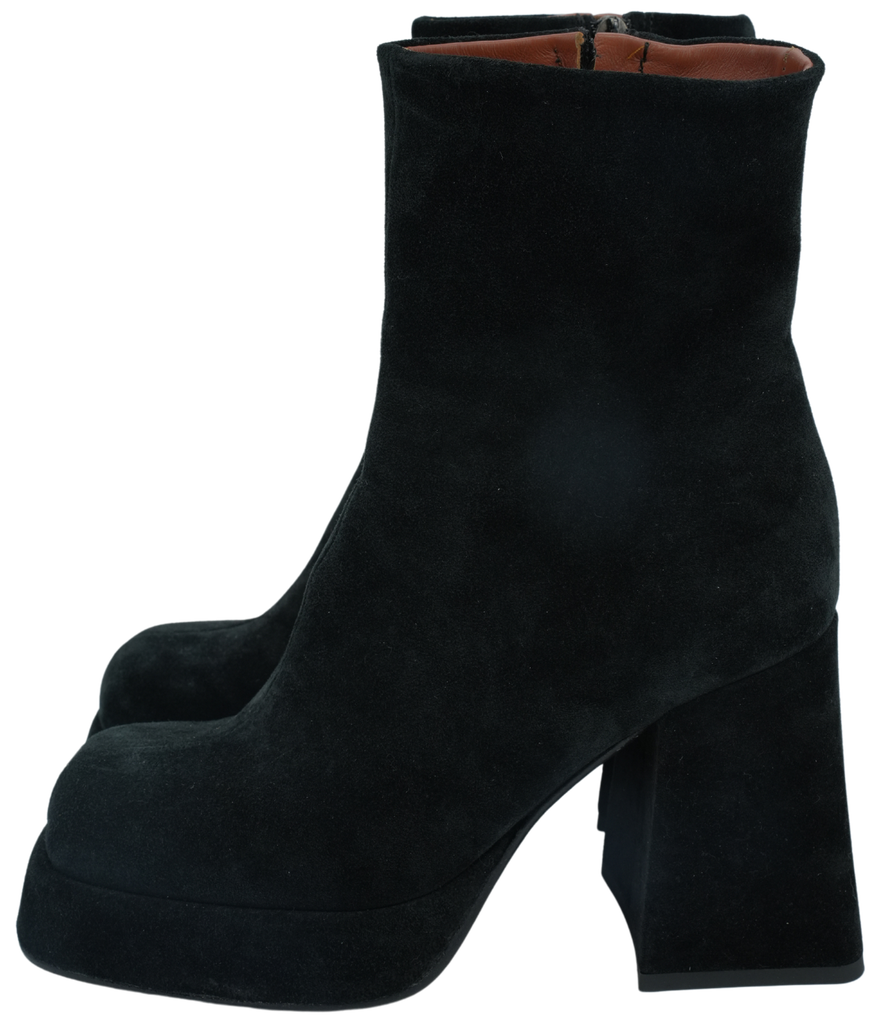 CURIOSITE - BOTTINES NOIRES EN CUIR