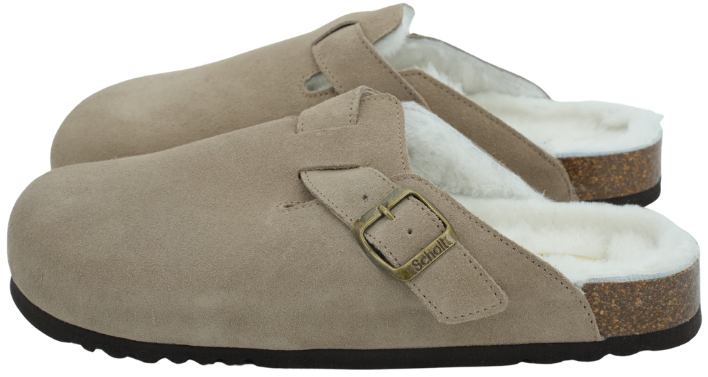 SCHOLL - DARK BEIGE "OLIVIER" CLOGS